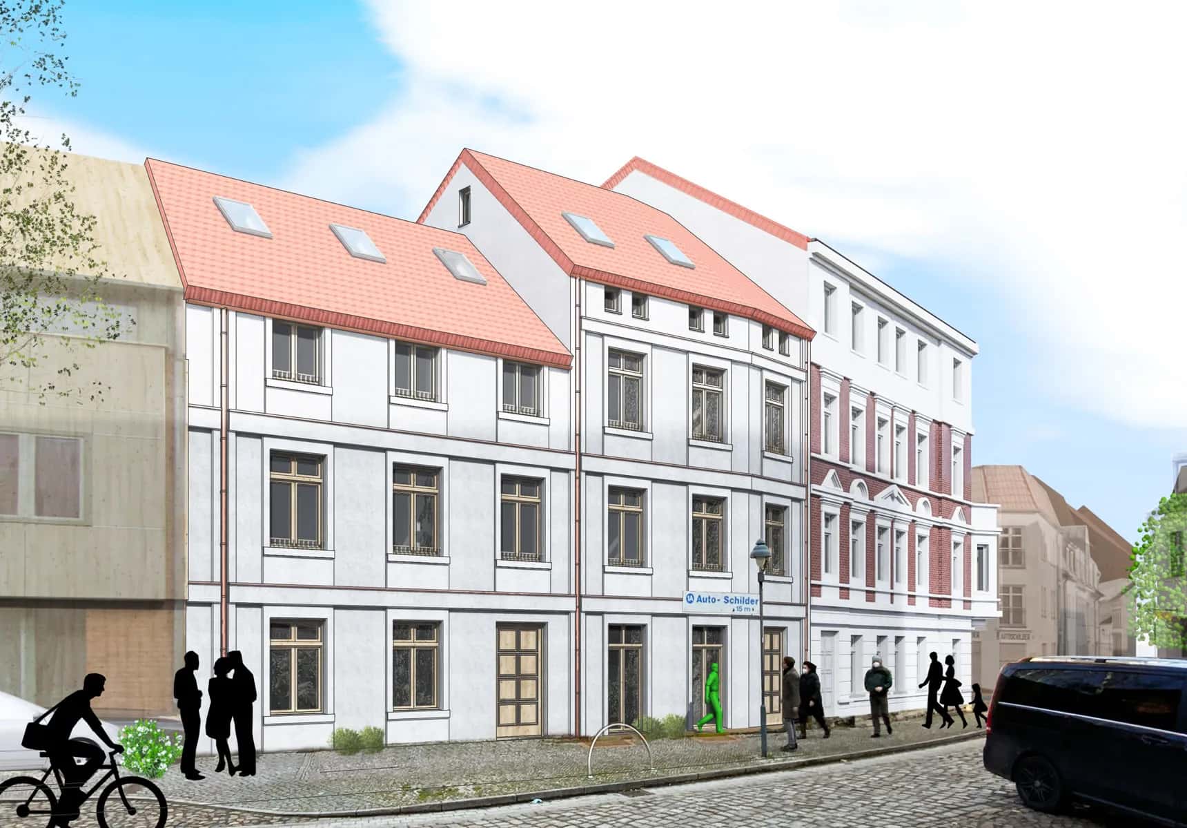 Neubau und Sanierung im Bestand — elf Wohneinheiten.